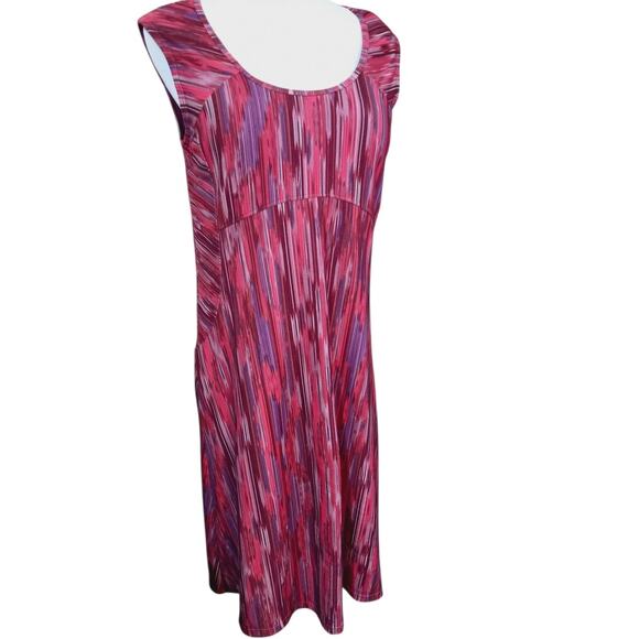 PRANA Built-in Bra Athletic Sporty Dress Medium Empire Waist Artsy Print Stretch - Picture 7 of 8